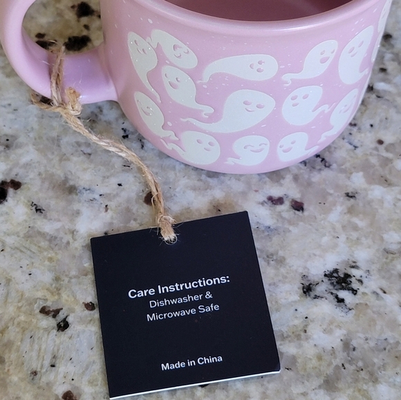 Full Moon Furnishings Pink Ghost Print Mug NWT - Picture 4 of 5